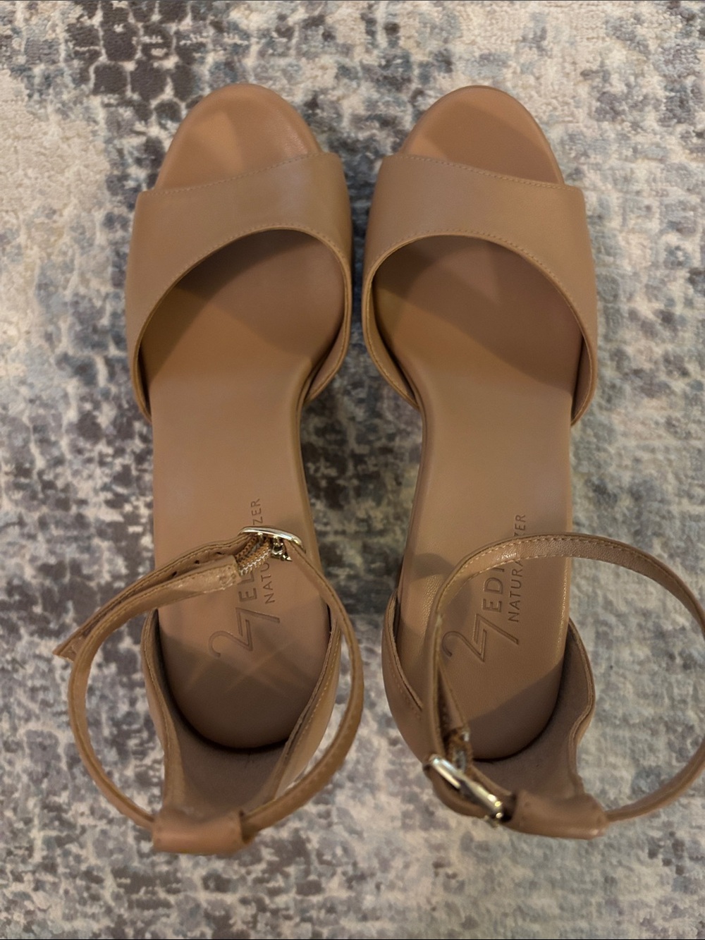 27 Edit by Naturalizer “Delphie” Women's Ankle-Strap Platform Sandals in Nude 6M - Picture 5 of 8